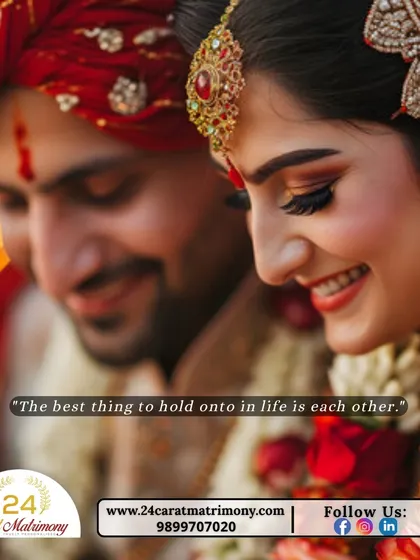 "The best thing to hold onto in life is each other." A close-up, intimate shot of a smiling couple, perfectly capturing the warmth and happiness of finding your partner.