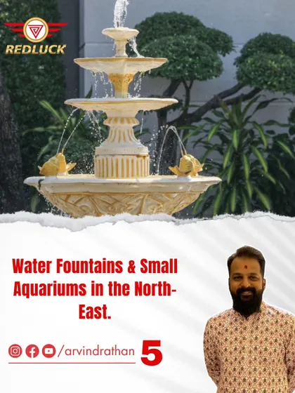 Water features like fountains or small aquariums are excellent for attracting wealth when placed correctly. The North-East is the ideal zone for these elements, as it enhances the flow of money and positive energy.