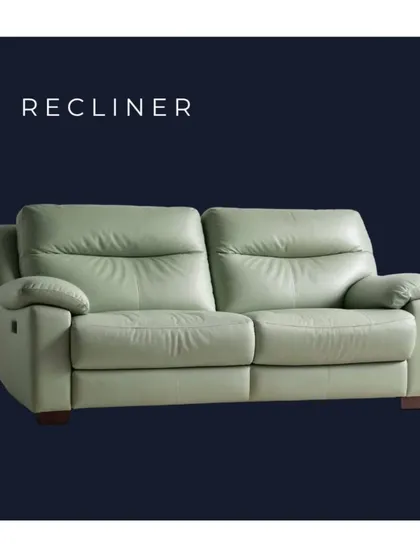 A recliner sofa offers the ultimate in comfort and relaxation. Modern designs, like this sleek leather one, can fit seamlessly into a contemporary living room without sacrificing style.