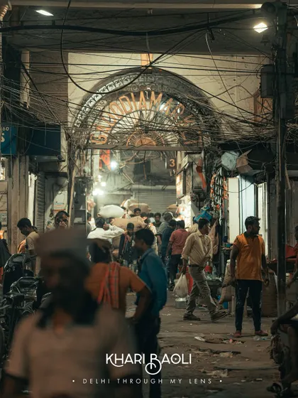 The dense network of wires above Khari Baoli, Asia's largest spice market. This image captures the raw, unfiltered texture of Old Delhi's infrastructure and bustling commerce.