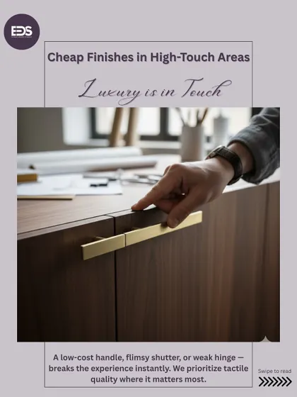 Luxury is in the touch. A flimsy handle or a weak hinge can instantly break the experience of a high-end space. We prioritize tactile quality in high-touch areas because the details you interact with daily matter the most.