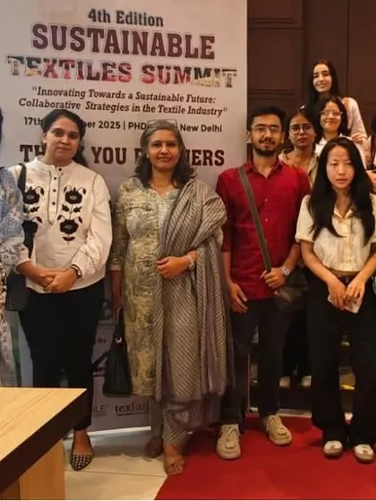 Our students and faculty at the 4th Sustainable Textile Summit, engaging with the future of fashion and learning about the circular economy in the textile industry.