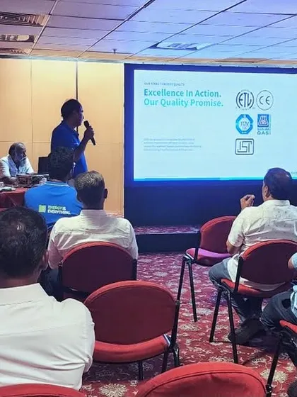 A shot of the audience at the Coimbatore Power Summit 2025. We were thrilled to present our technology to an engaged room of professionals, fostering discussions on the future of smart energy management.