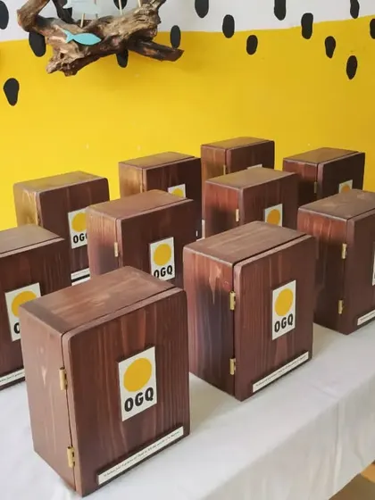 A whole collection of the custom shadow boxes, lined up and ready for dispatch. It was a privilege to work on this large, meaningful project for OGQ.