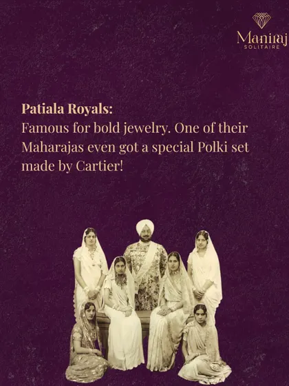 The Patiala Royals were famous for their bold jewellery choices. One of their Maharajas even commissioned a special, extravagant Polki set from the world-renowned house of Cartier.
