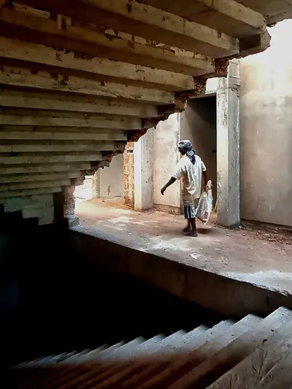 An image capturing the raw beauty of a space during its transformation, showing the underlying structure and potential before the final layers are applied.