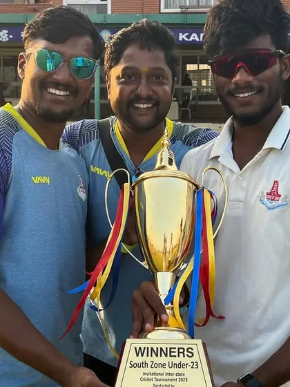 Posing with the trophy and some of the victorious TNCA U-23 players. These are the moments that make all the hard work worthwhile.