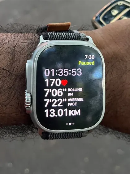 The data tells the story. A 90-minute, 13km easy long run with a steady heart rate, showing a solid endurance-building effort.