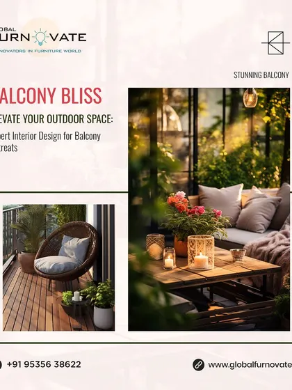 Balcony bliss. We provide expert interior design for outdoor spaces, turning your balcony into a serene retreat with cozy seating and lush greenery.