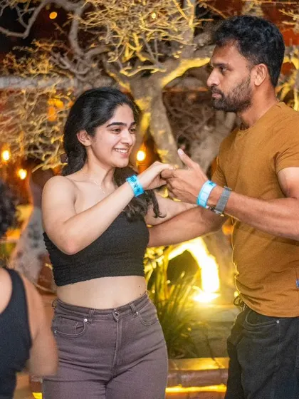 A happy and relaxed couple enjoying the music.