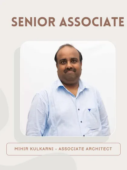 Introducing Senior Associate Mihir Kulkarni. His extensive experience in coordinating with clients, consultants, and contractors is a true asset that ensures our design solutions are executed flawlessly.