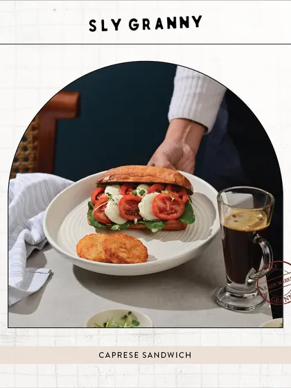 A classic Caprese Sandwich, perfect for a light and satisfying breakfast.