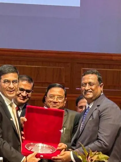 Chief Justice D.Y. Chandrachud felicitating one of the honored Justices. These moments of recognition are vital for the morale of the entire judicial system.