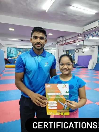 This "JUMP" program certificate celebrates this student's progress in mastering key gymnastics skills.