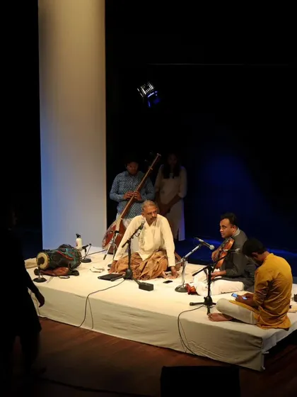 Another view of the tech run for the T.M. Krishna concert.