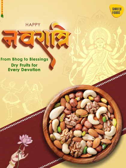During Navratri, my dry fruits are perfect for devotion and fasting. They provide the energy you need, from bhog to blessings.