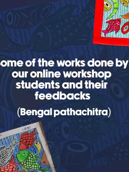 A showcase of works from our online Bengal Pathachitra workshop. I am always so impressed by the creativity and dedication of my students.