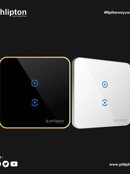 A minimalist two-button panel, perfect for entryways or smaller rooms. It offers smart control for essential lighting with a clean, uncluttered look.