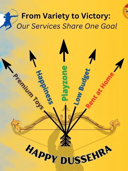 This Dussehra, my services share one goal: victory for fun. I provide premium toys, low-budget packages, and hassle-free rentals at home to ensure your festive celebrations are filled with happiness for the kids.