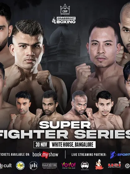 A poster showcasing the stacked card for our biggest boxing event in India.