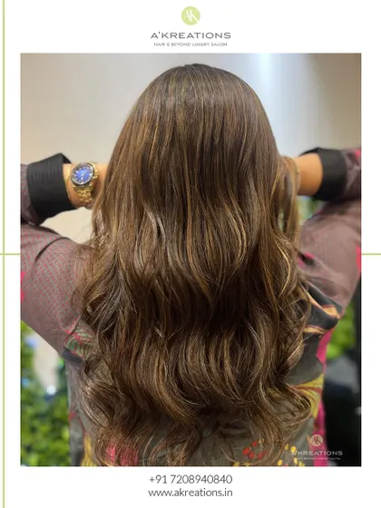 Sun-kissed strands with a touch of almond brown elegance. This look is perfectly balanced and beautifully unique.