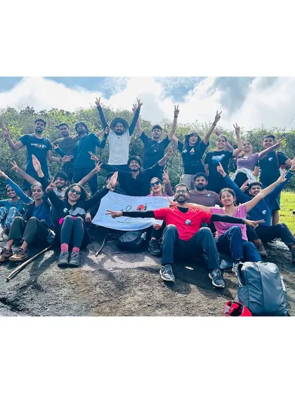 Pure joy and celebration from the group after a successful Kumara Parvatha trek. These are the moments we live for.