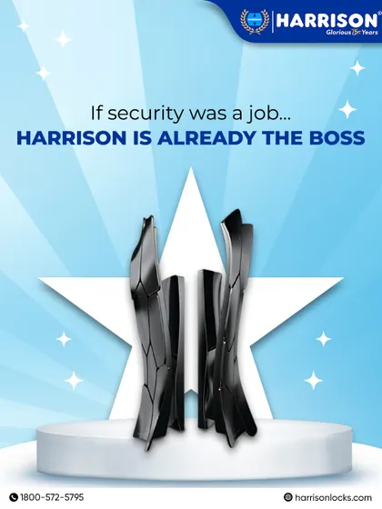 If security was a job, Harrison is already the boss. This graphic confidently positions our brand as the leader in protection, combining charm with unmatched strength.