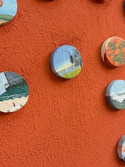 More details from the travel memory board, including a favorite cafe and other scenic views. I love the challenge of fitting a whole memory into a tiny space.