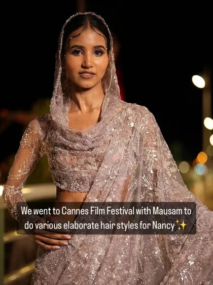 Our team had the amazing opportunity to create elaborate hairstyles for Nancy Tyagi at the Cannes Film Festival.