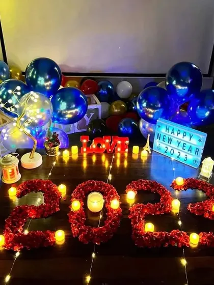 Celebrating New Year 2023 in style. This setup shows how we can customize decor for any festival or special occasion.