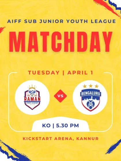 Day 2 of the AIFF Sub Junior League, a big match against BFC Academy.