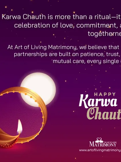 A beautiful Karwa Chauth greeting. This festival is more than a ritual; it's a celebration of love, commitment, and togetherness, values that are at the heart of our matchmaking.