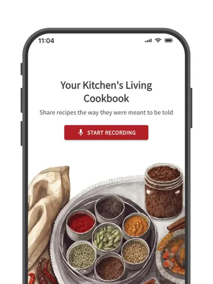 I'm so excited to be launching our voice app. It's a simple way to record recipes naturally, just as they've been shared for generations. We're currently in beta and would love for you to help us build it.