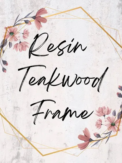 Another graphic for my "Resin Teakwood Frame" offerings, highlighting their use as wedding keepsakes.