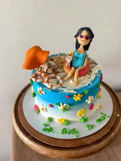 This beach-themed cake is perfect for celebrating a summer birthday.