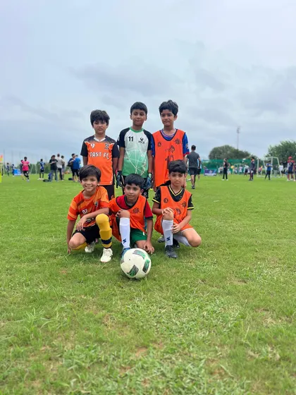 Our U8 team participating in the Pride Cup in Gurgaon, getting valuable match experience.