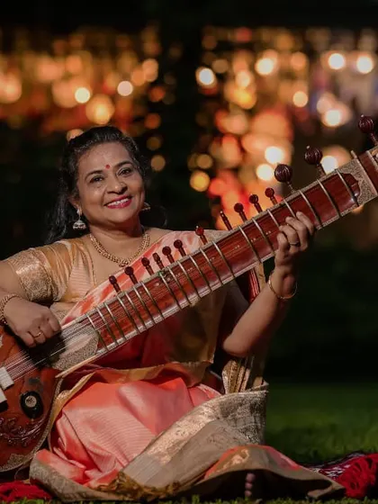 A moment of peace with my sitar. Whether in a studio, on stage, or recording remotely from my home in Bangalore, I bring a sense of dedication and joy to every musical project.