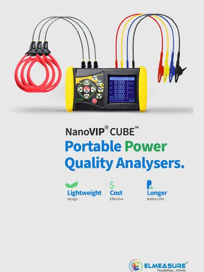 This graphic presents the NanoVIP CUBE as a diagnostic tool for identifying and resolving power system abnormalities. It's engineered to help facility managers maintain optimal performance by troubleshooting transients and harmonics.
