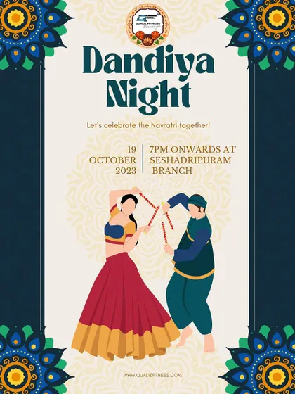 The official invitation to our Dandiya Night, a celebration of Navratri with our members, friends, and family.