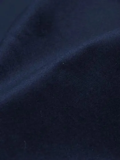 A swatch of deep navy cashmere blend, an incredibly soft and luxurious option for a premium blazer or overcoat.