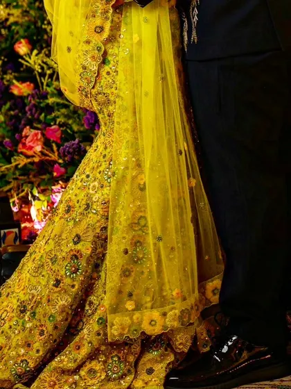 More images from engagement ceremonies and pre wedding shoots. This collection showcases a wide range of styles and color palettes, from playful and romantic to bold and regal, all custom designed for the couple's celebration.