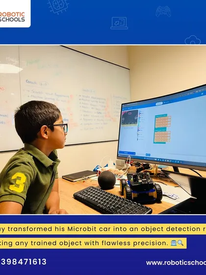 Agnay is transforming his Micro:bit car into an object-detection robot. This project is a great step into the world of AI, teaching the robot to track objects it has been trained to recognize.