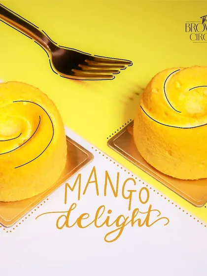 Our Mango Delight is a mini dessert packed with mango flavor, perfect for a small, sweet treat during the summer.