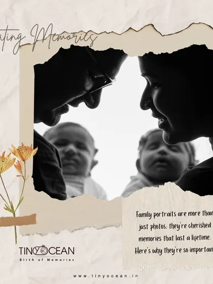 A creative collage that frames a beautiful family silhouette, reminding us that these portraits are more than just photos. They are cherished memories that document the beginning of your family's story.