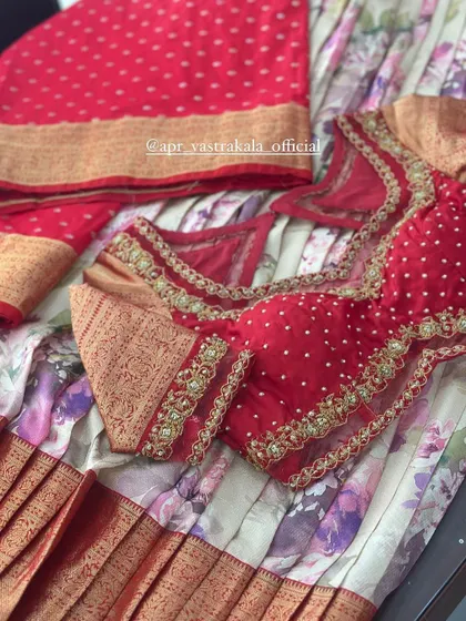 Another view of the red blouse.