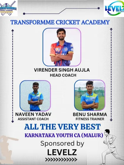 Our certified coaching staff, including our Director as Head Coach, leading the Karnataka Youth CA team in the KSCA U-14 league.