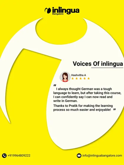 Hashvitha A. shares how she overcame her belief that German was a tough language to learn. After taking our course, she can now confidently read and write in German, thanks to a trainer who made the process easy and enjoyable.