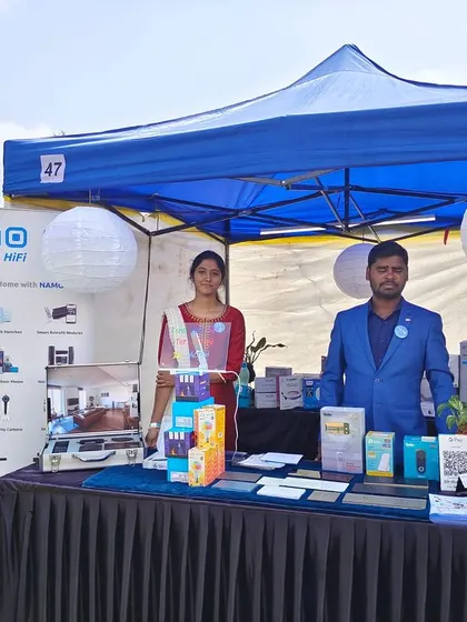 Our stall is fully equipped with demo units and product information. We aim to create an informative and welcoming environment for anyone curious about smart home technology.