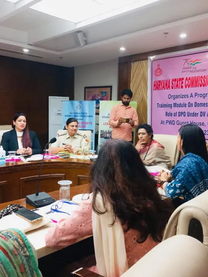 In a panel discussion with police officials and the Chairperson of the Haryana State Commission for Women, focusing on the role of the Protection Officer under the DV Act.
