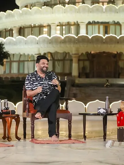 Renowned comedians Kapil Sharma and Sunil Grover share a moment of laughter and wisdom with Gurudev. The center is often visited by artists and leaders from all fields, creating unique and memorable interactions.